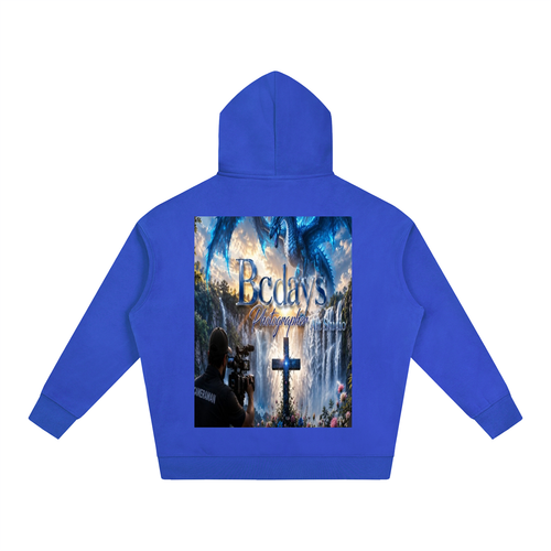 Blue BCDAY Logo Oversize Fleeced Hoodie